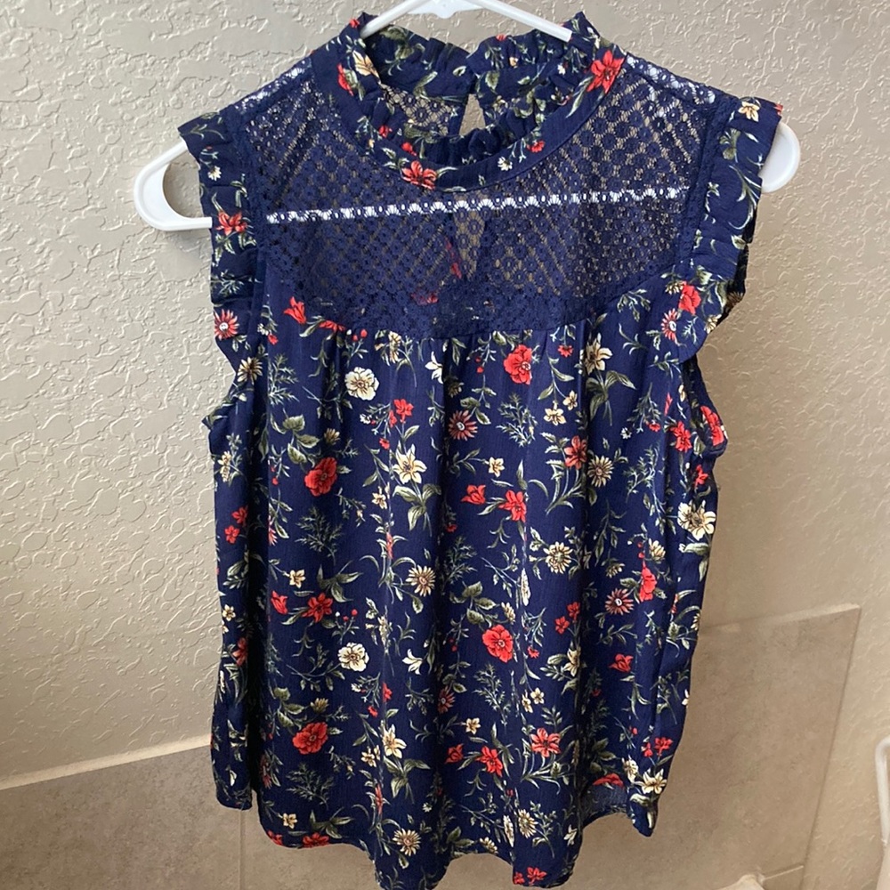 Floral mesh blouse XS
